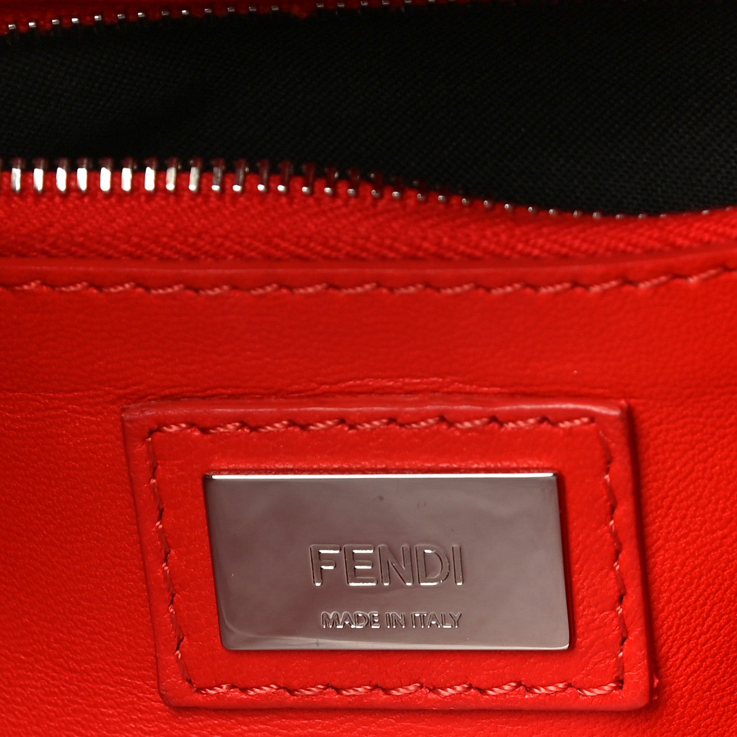 Fendi Nappa Mini Peekaboo Iconic Satchel Papavero 6 of 13