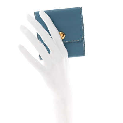 Hermes Epsom Post It Notepad Holder Blue Jean 2 of 9