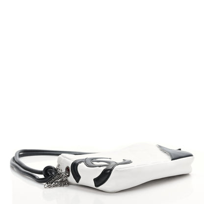 Chanel Calfskin Quilted Cambon Pochette White Black 4 of 9