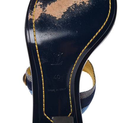 Louis Vuitton Canvas Logo Sandals 40 Blue 9 of 13