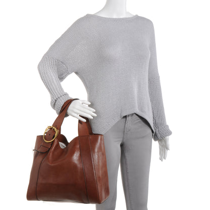 Gucci Washed Calfskin Horse-Heads Medium Ribot Tote Brown 2 of 7