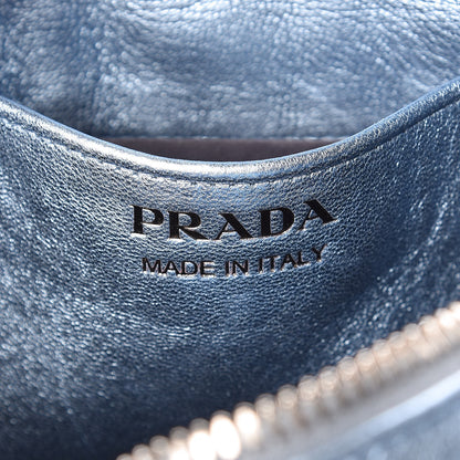 Prada Metallic Nappa Impunture Diagramme Crossbody Pervinca Mordore 6 of 6