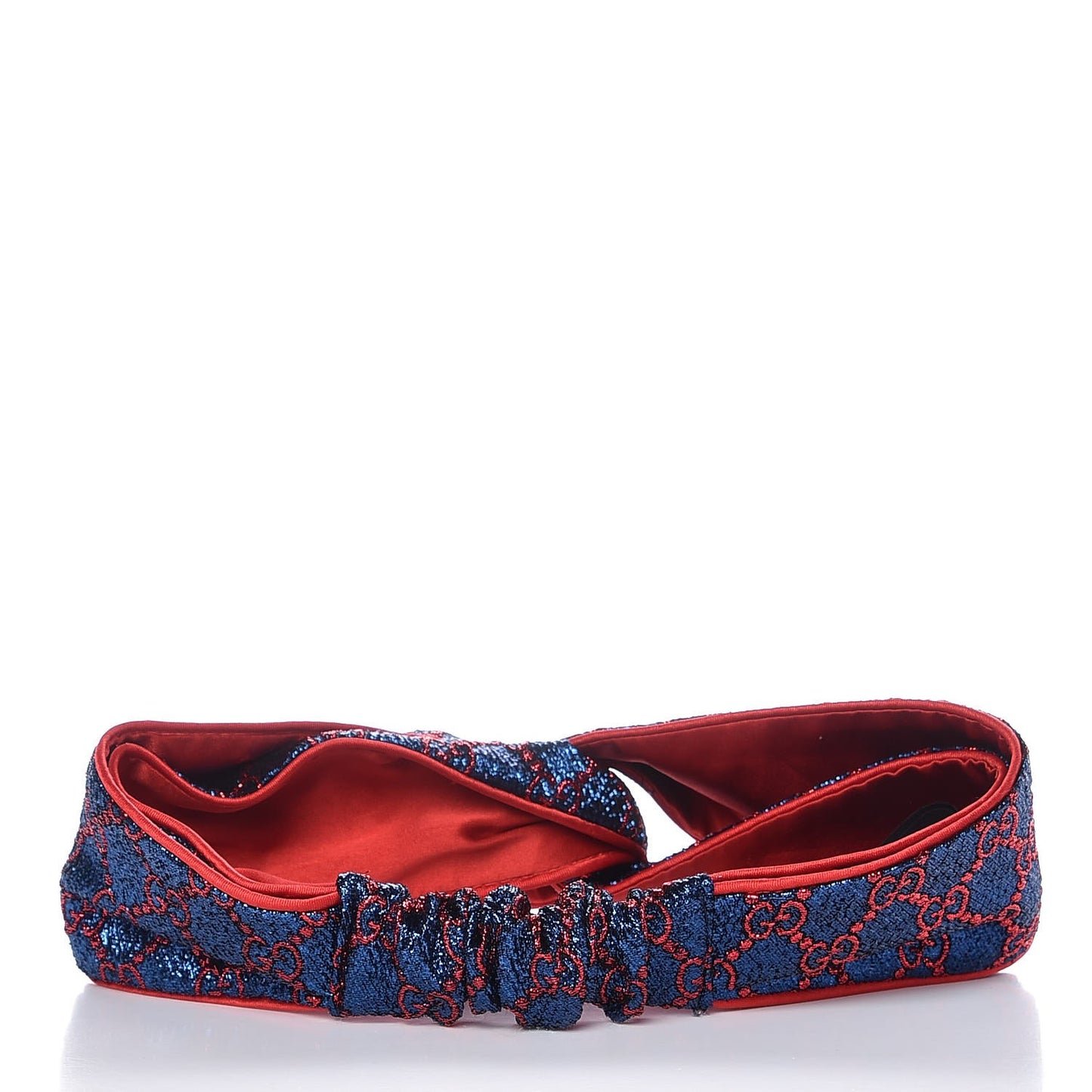 Metallic Lurex Silk GG Supreme Headband Blue Red