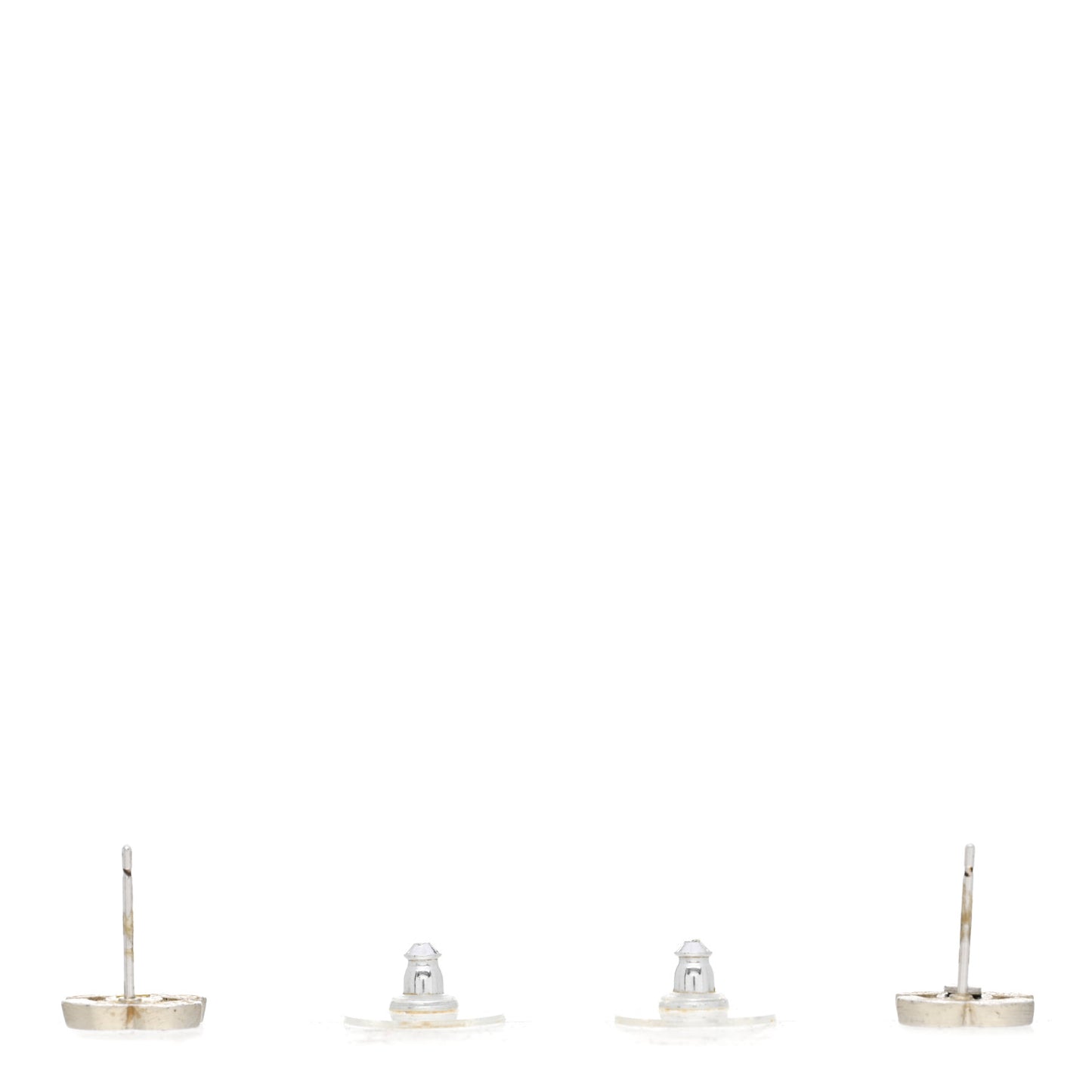 Resin CC Earrings Silver Black