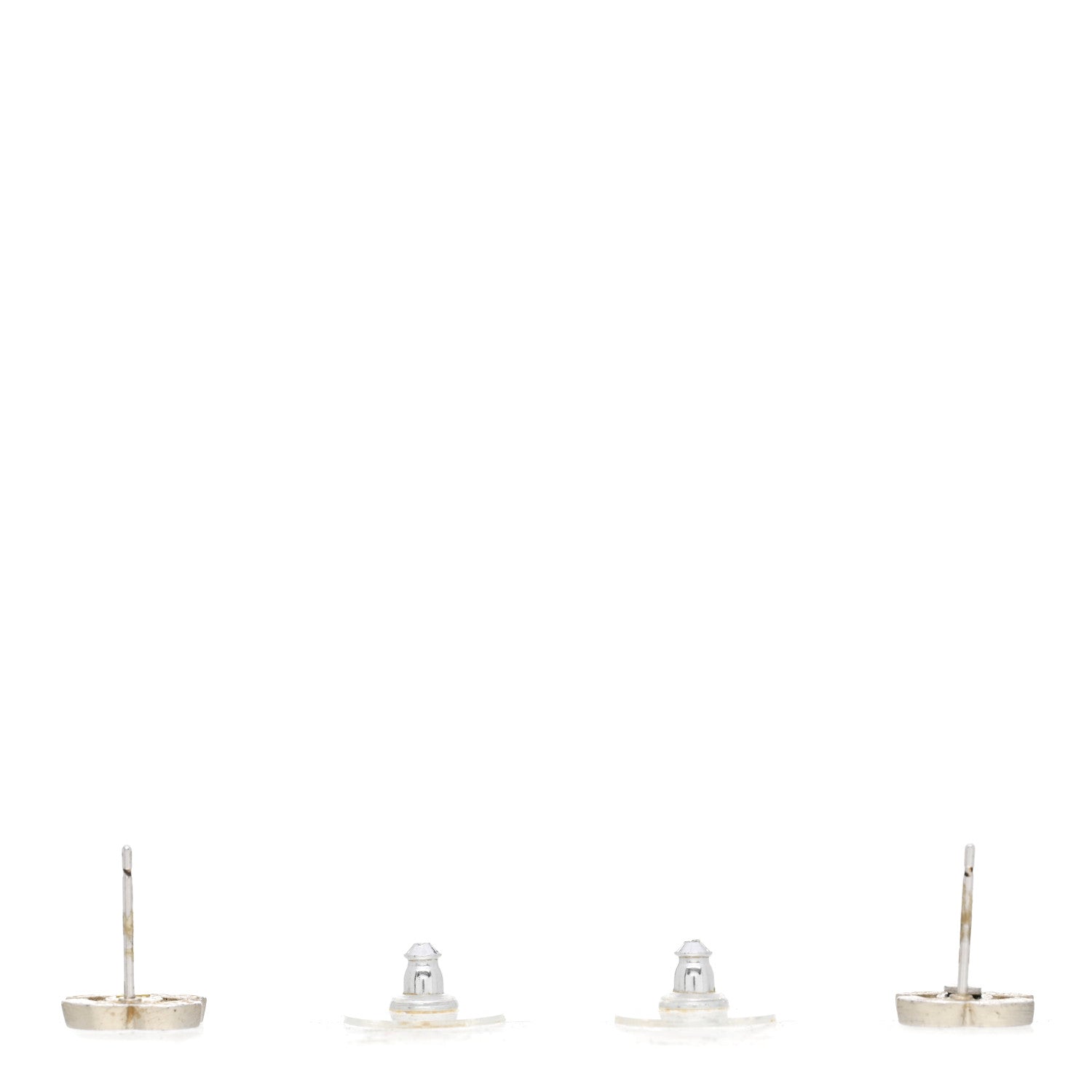 Chanel Resin CC Earrings Silver Black 4 of 6