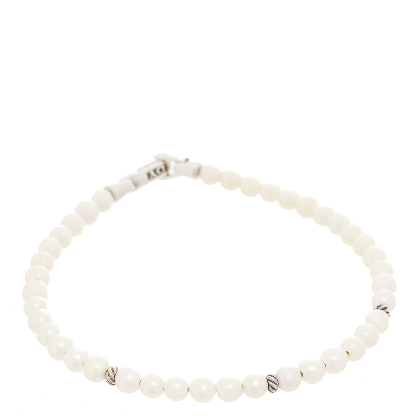 Sterling Silver Pearl 4mm Bijoux Spiritual Beads Bracelet