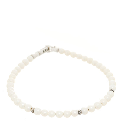 David Yurman Sterling Silver Pearl 4mm Bijoux Spiritual Beads Bracelet 1 of 3