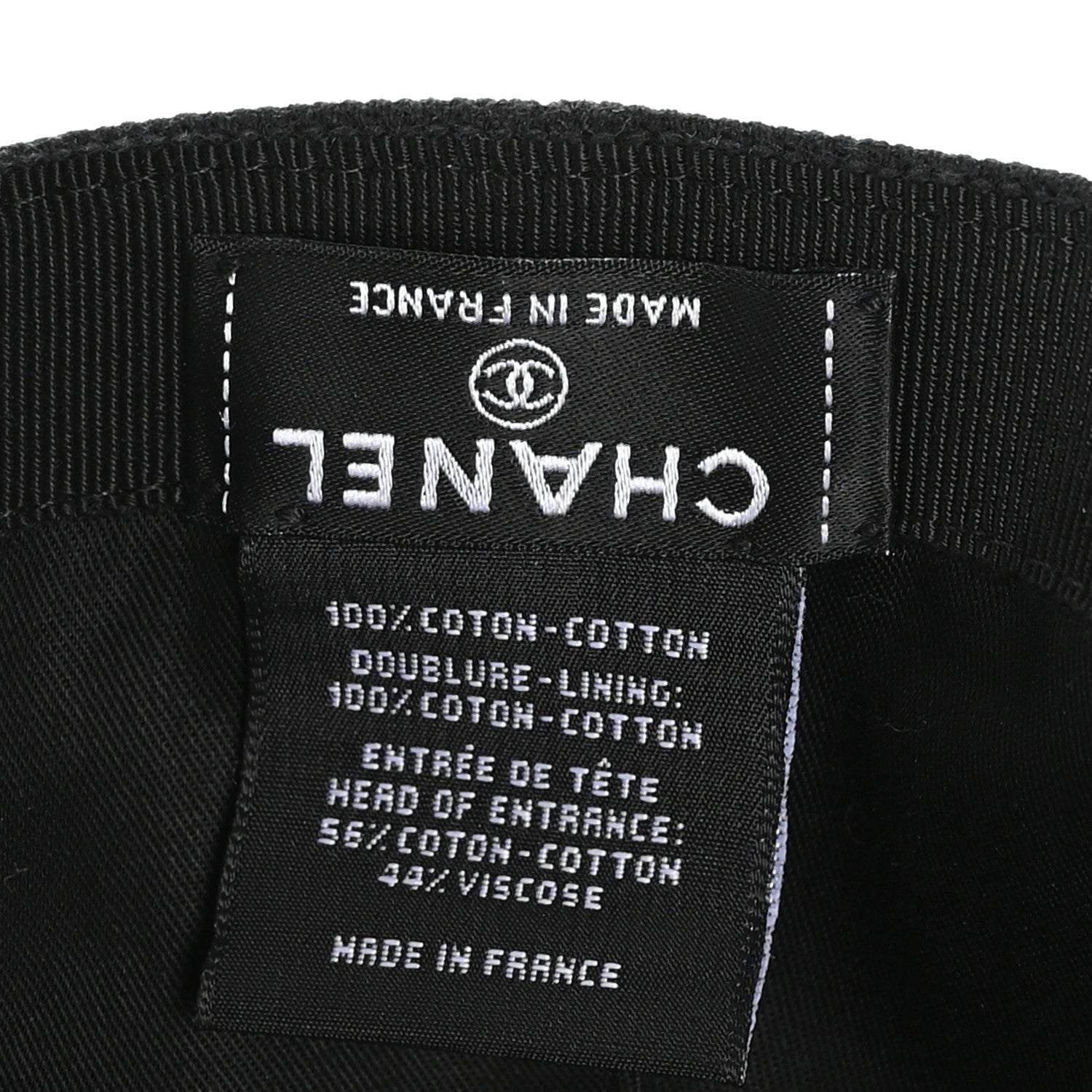 Chanel Cotton CC Cap Hat Black White 8 of 9