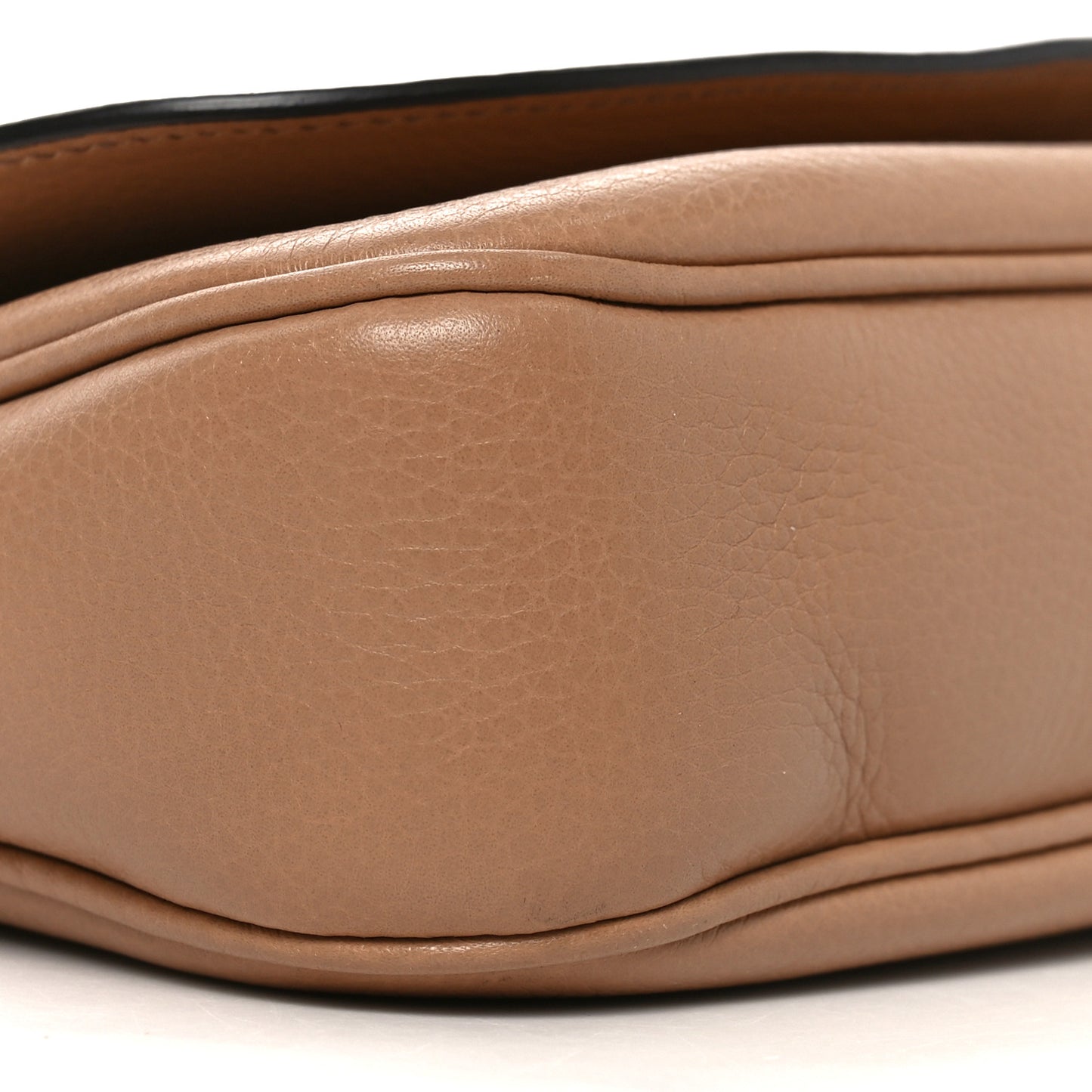 Pebbled Calfskin Medium Soho Flap Crossbody Camelia