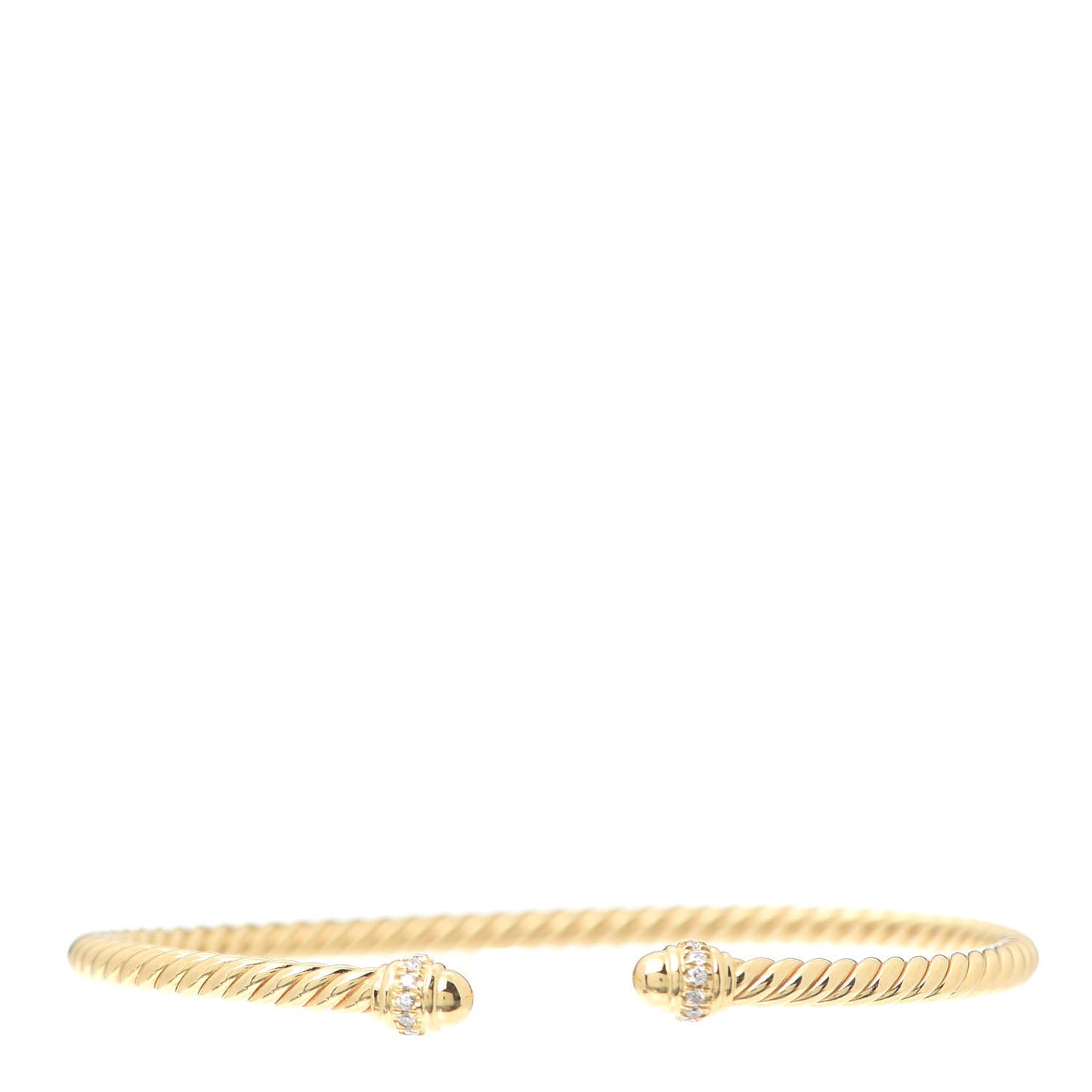18K Yellow Gold Diamond 3mm Cablespira Bracelet