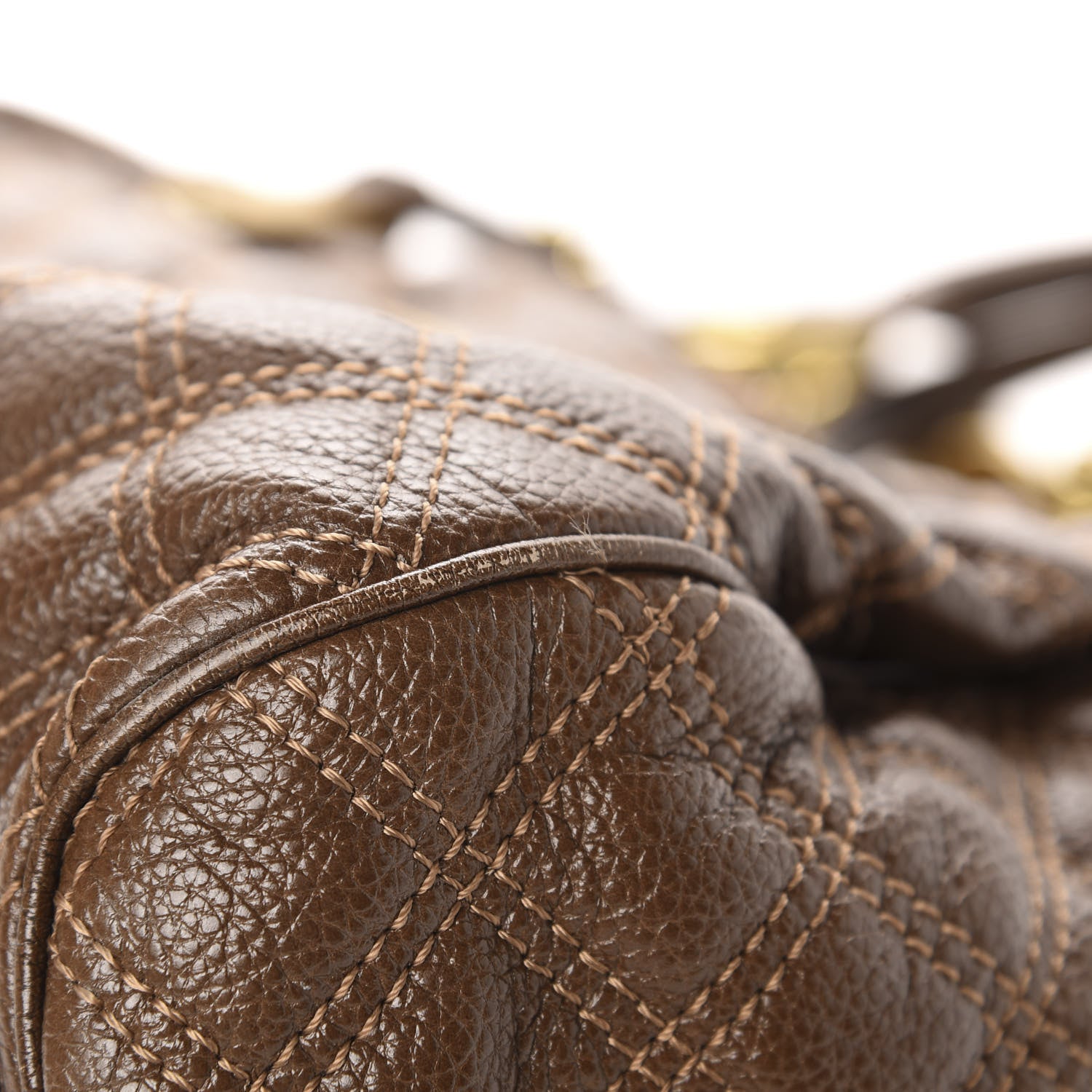 Marc Jacobs Calfskin Quilted Stam Brown 15 of 16