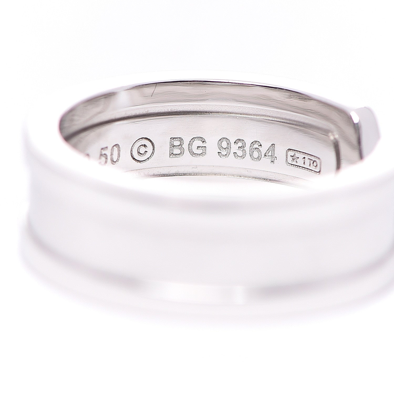 Cartier 18K White Gold 6.5mm Logo De Ring 50 5.25 5 of 6