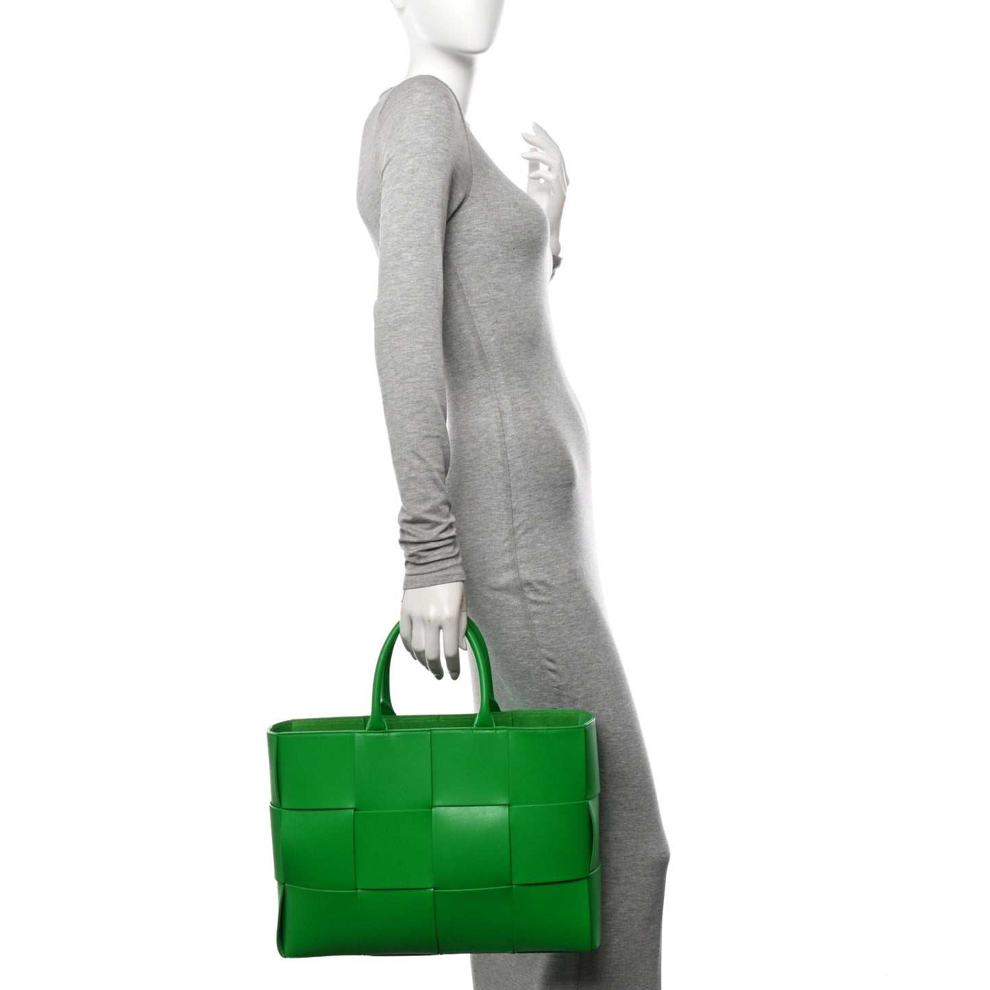 Calfskin Maxi Intrecciato Medium Arco Tote Parakeet