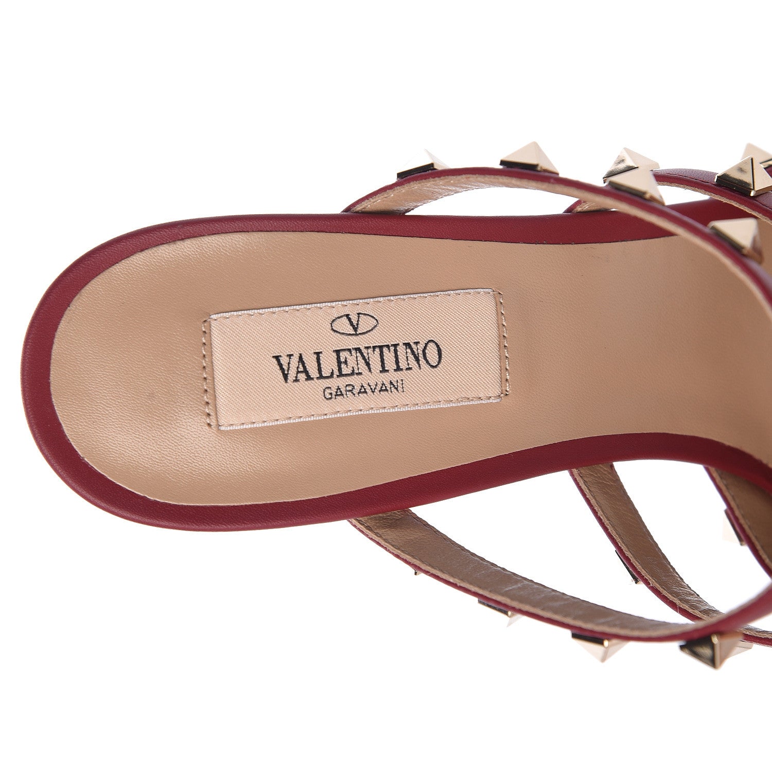 Valentino Garavani Pebbled Calfskin Rockstud 90mm Cage Mules 38.5 Rubino 6 of 8