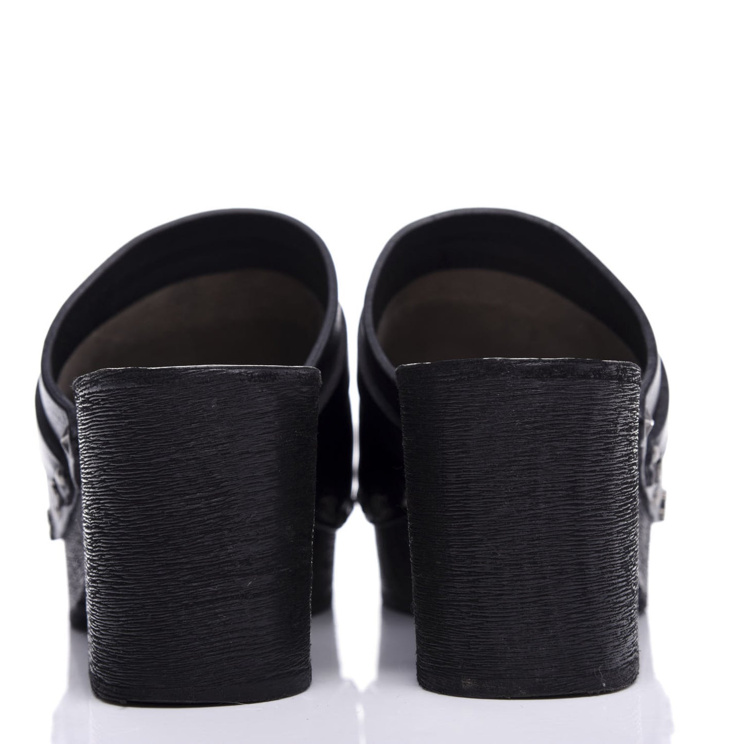 Calfskin CC Lucky Charms Studded Clogs 37 Black
