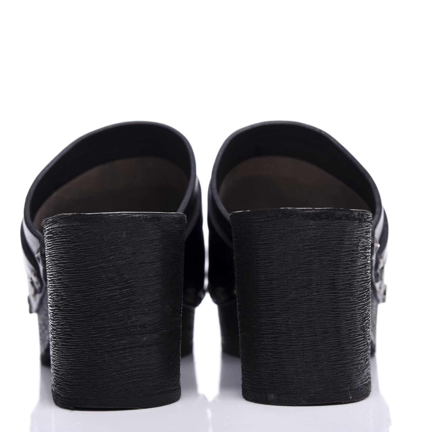 Chanel Calfskin CC Lucky Charms Studded Clogs 37 Black 7 of 10