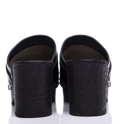 Chanel Calfskin CC Lucky Charms Studded Clogs 37 Black 7 of 10
