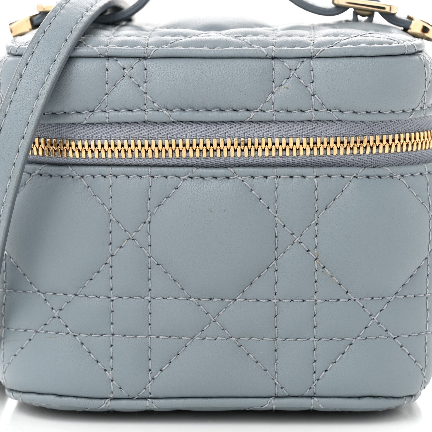 Christian Dior Lambskin Cannage Micro Lady Dior Vanity Case Cloud Blue 7 of 10