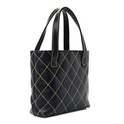 Chanel Calfskin Contrast Stitch Surpique Tote Black 3 of 10