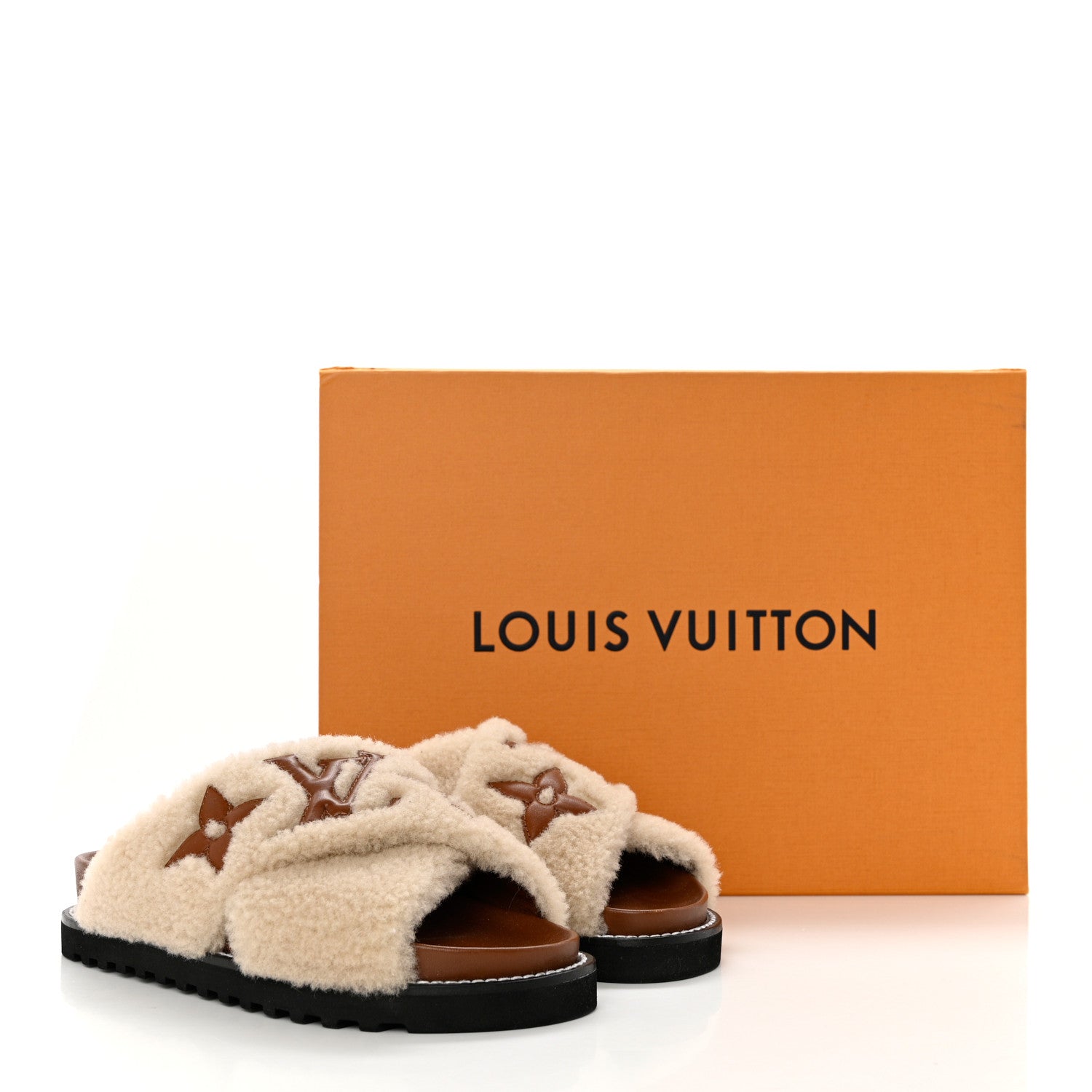 Louis Vuitton Shearling Paseo Flat Comfort Mule 37 Brown 9 of 9