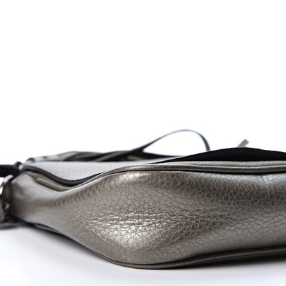 Gucci Metallic Pebbled Calfskin Small Soho Flap Crossbody Sasso 8 of 9