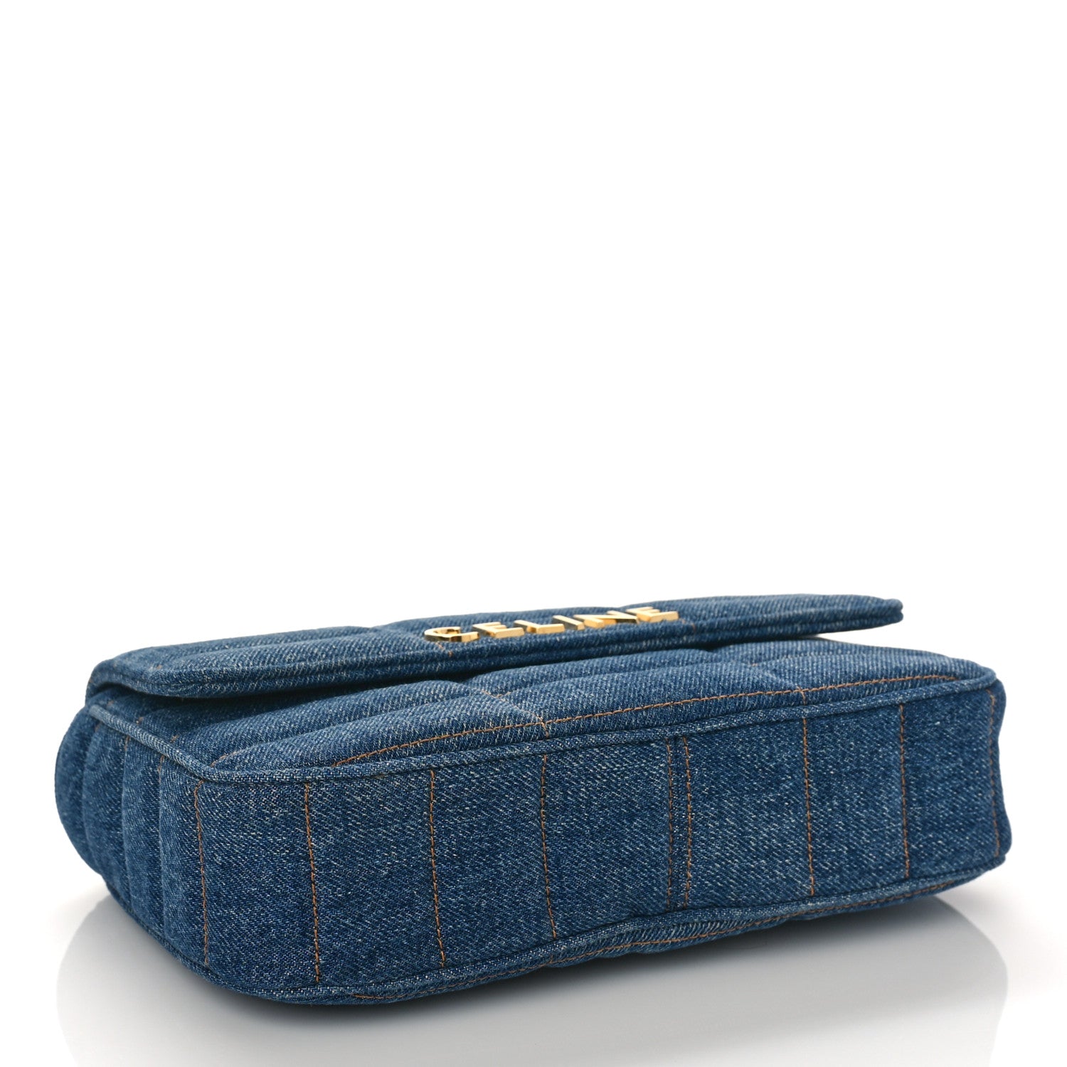 Celine Denim Matelasse Chain Shoulder Bag Blue 4 of 8