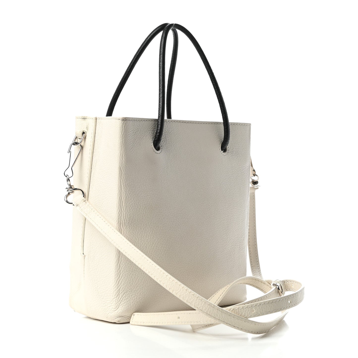 Calfskin Logo XXS Shopping Tote White