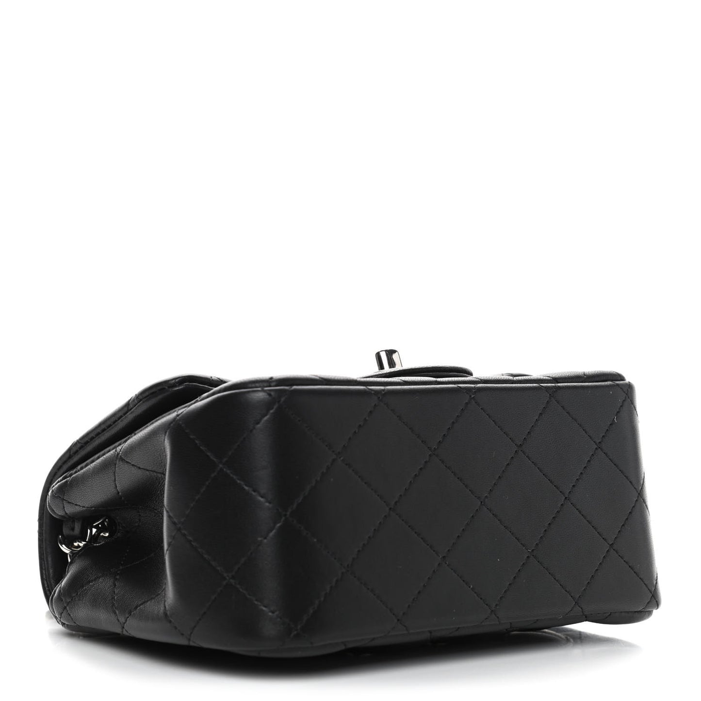 Lambskin Quilted Mini Square Flap Black