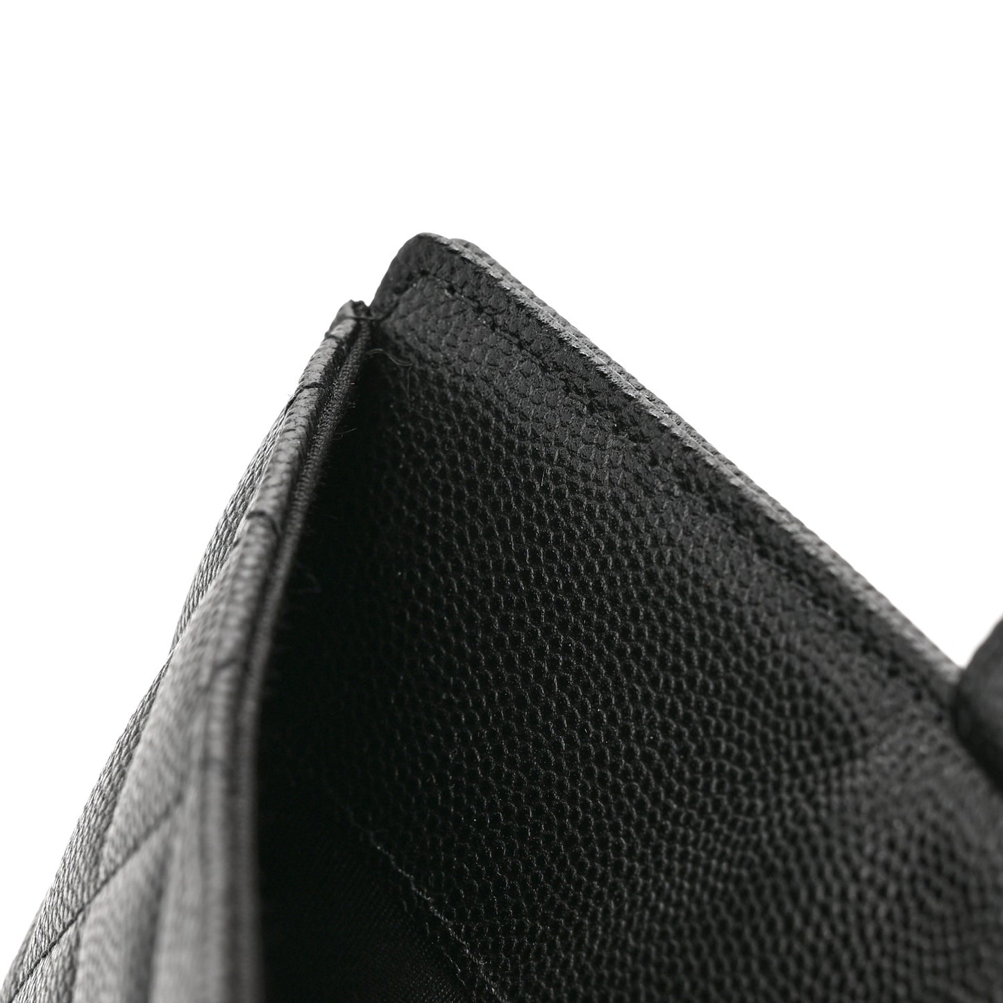 Caviar Quilted Phone Holder Wallet on Removable Chain Insert Black