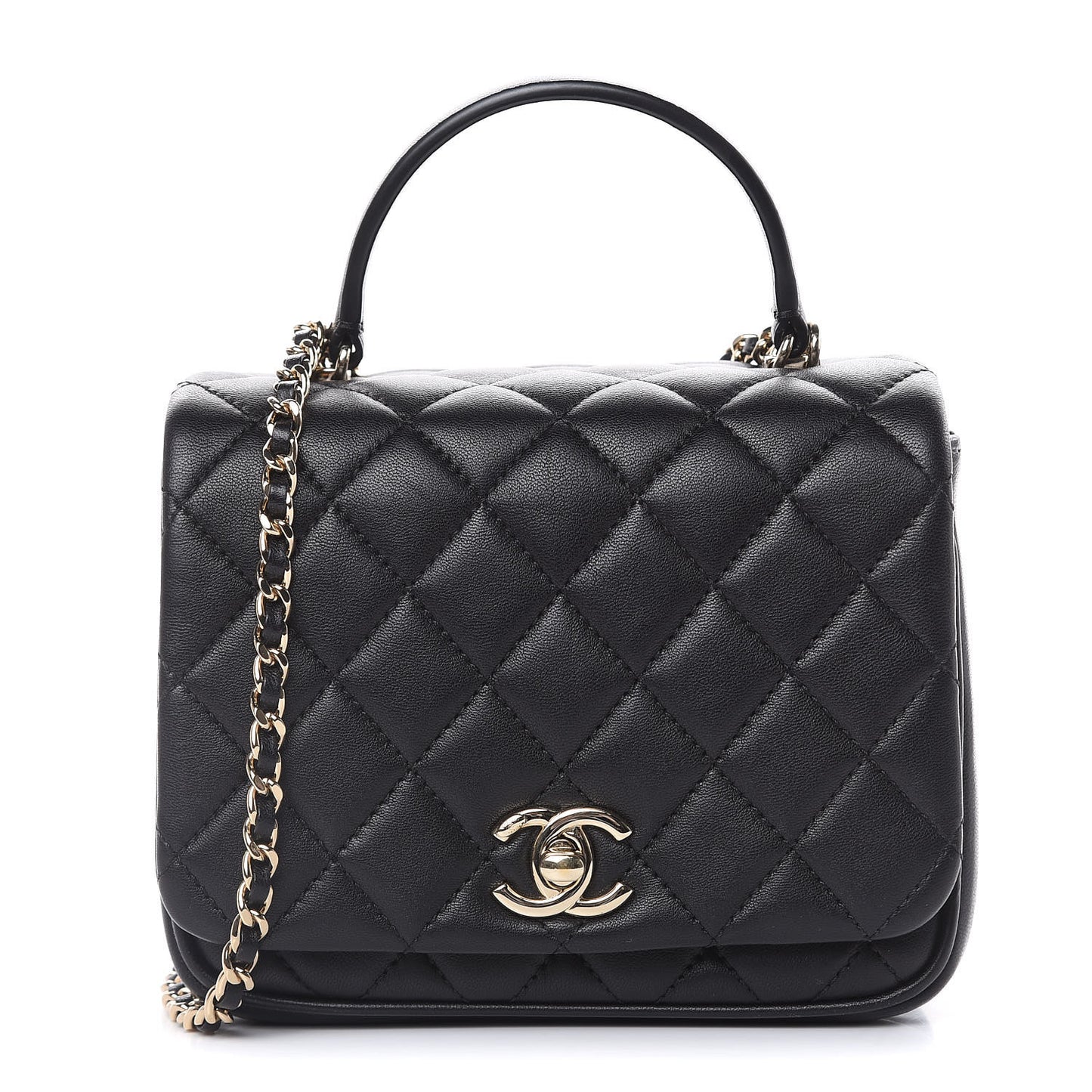 Lambskin Quilted Mini Citizen Chic Flap Black