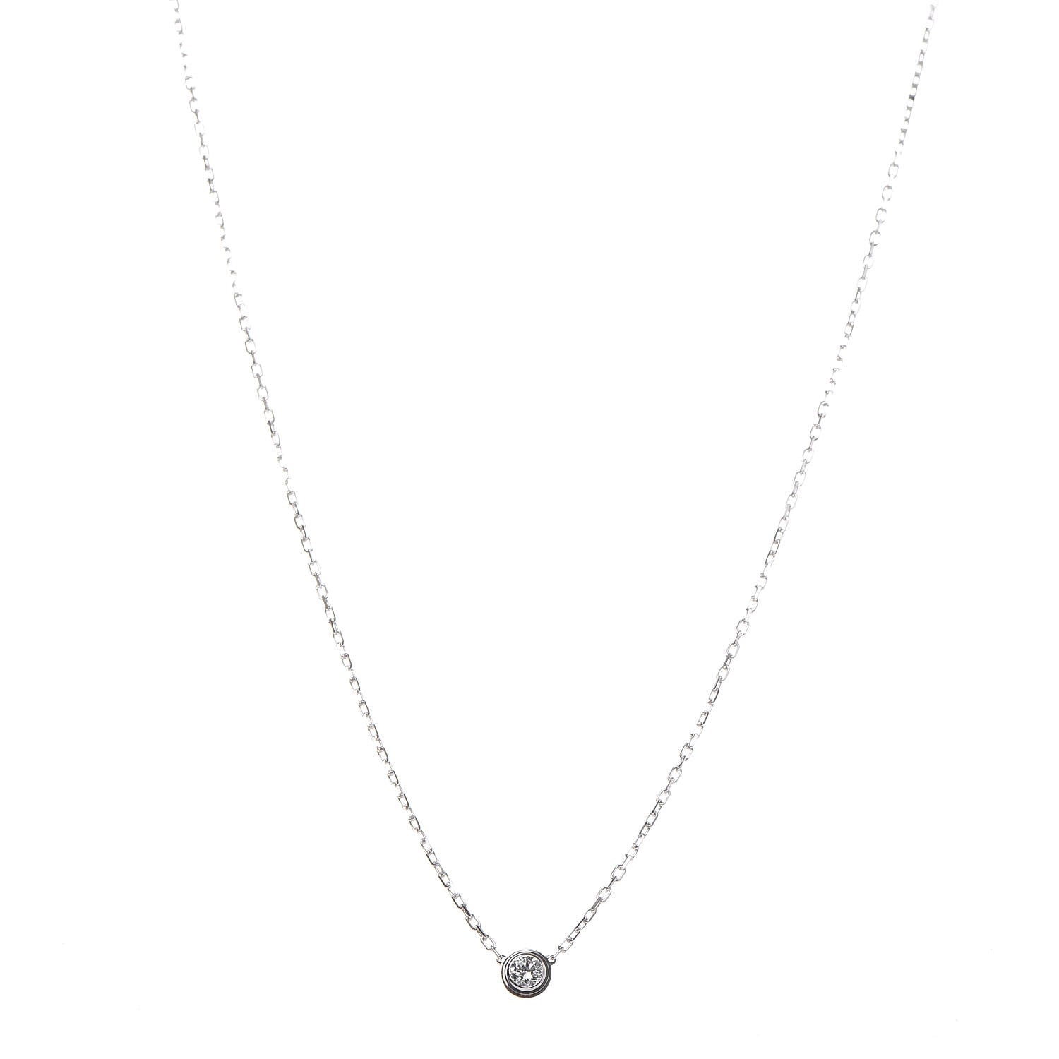 Cartier 18K White Gold Diamond LM D'Amour Pendant Necklace 1 of 6