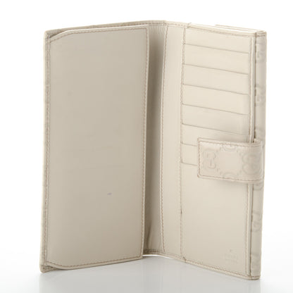Gucci Guccissima Margaux Calfskin Metal Bar Continental Flap Wallet Mystic White 5 of 7