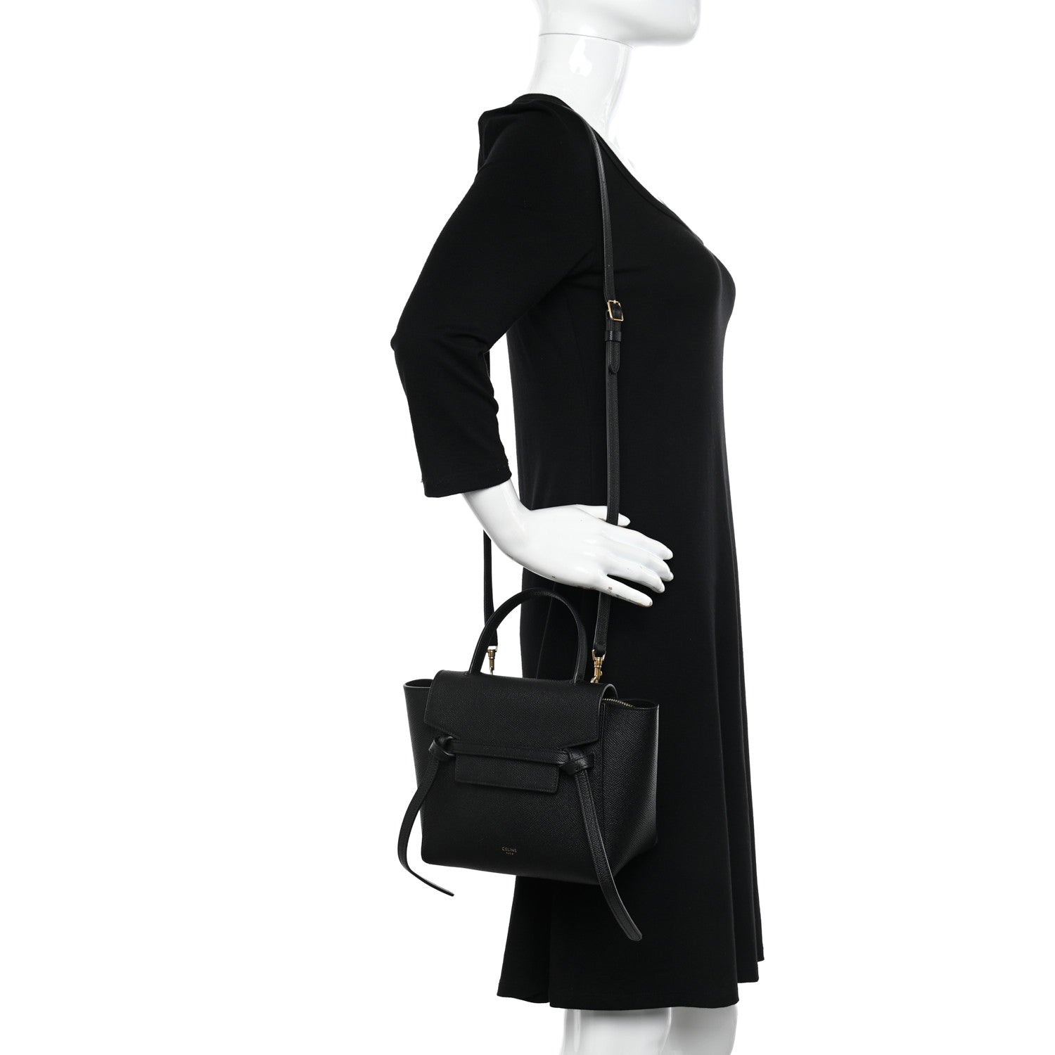 Celine Grained Calfskin Nano Belt Bag Black 2 of 11