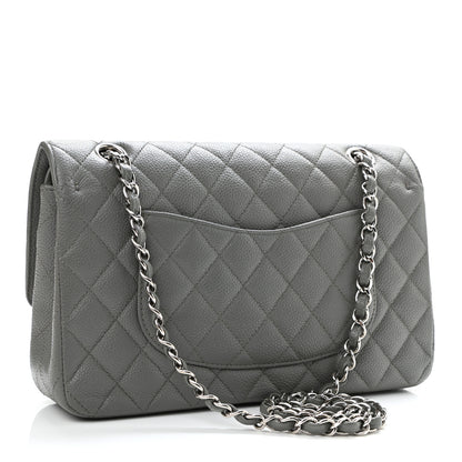 Chanel Caviar Quilted Medium Double Flap Grey 2 of 9