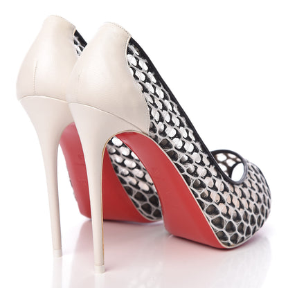Christian Louboutin Maxi Fishnet Very Lace 120 Pumps 36 Version Latte Black 4 of 10