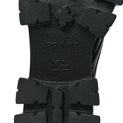 Prada Spazzolato Rois Re-Nylon Metal Triangle Logo Mens Monolith Pouch Pocket 60mm Combat Boots 10 Black 6 of 8