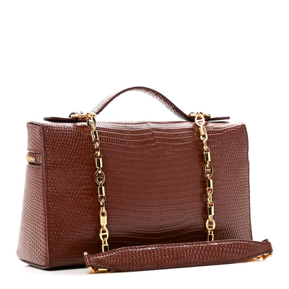 Loro Piana Lizard L19 Extra Pocket Pouch Smoked Caramel 2 of 9