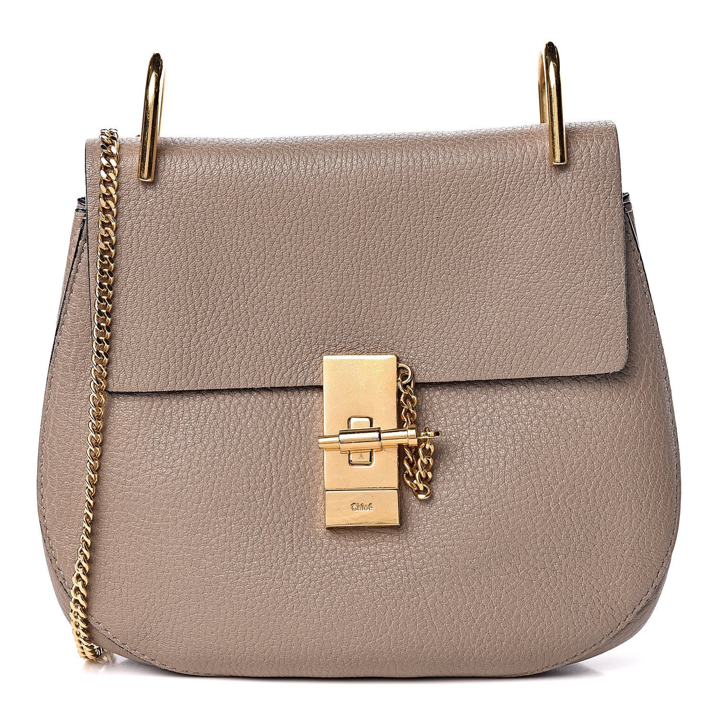 Grained Lambskin Drew Shoulder Bag Motty Grey