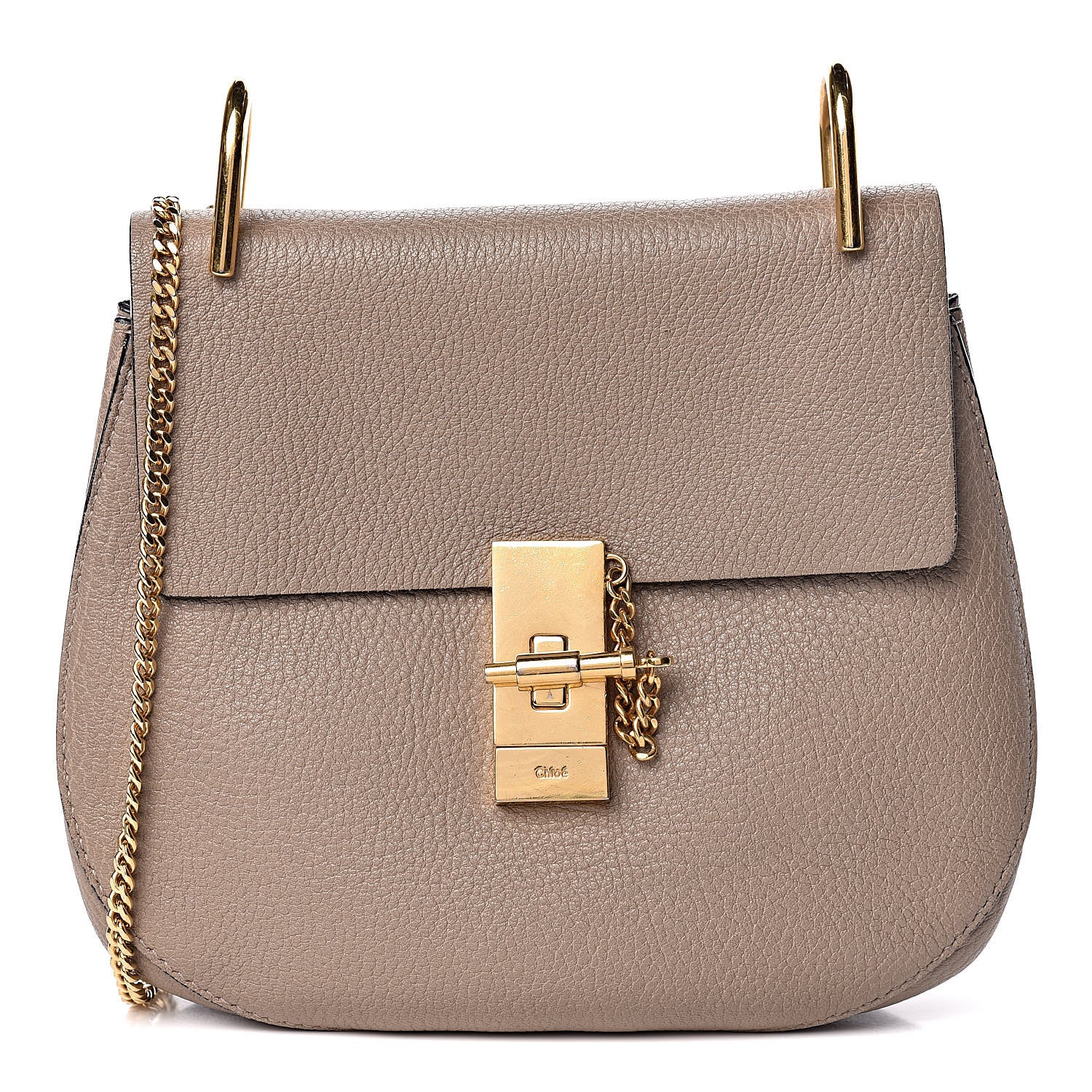 Chloe Grained Lambskin Drew Shoulder Bag Motty Grey 1 of 8