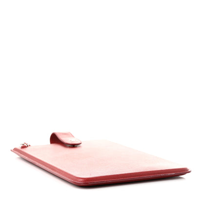 Chanel Iridescent Caviar iPad Case Crossbody Red 3 of 11