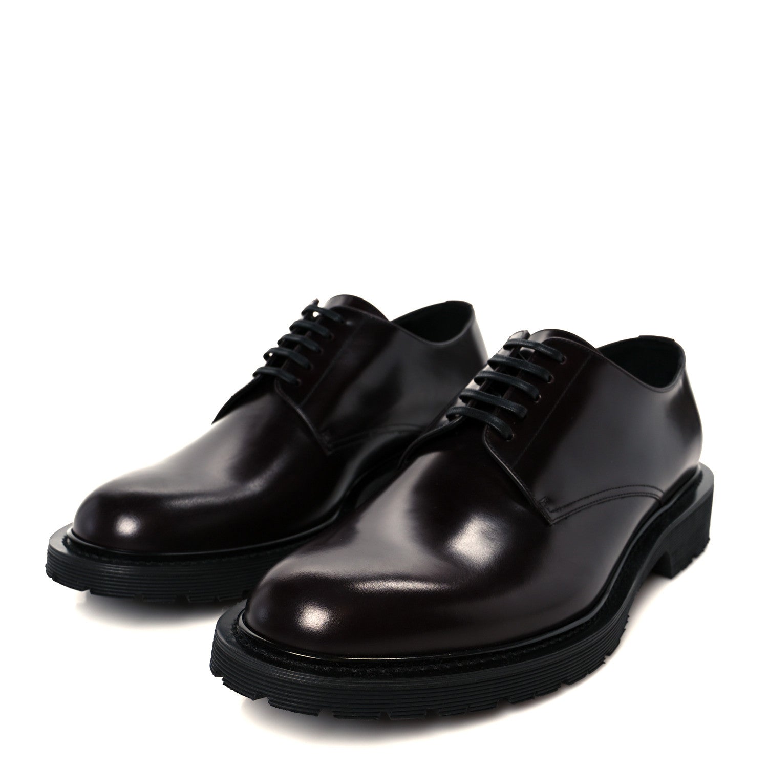 Saint Laurent Calfskin Mens Army 20 Derby Shoes 42.5 Dark Wine 4 of 10