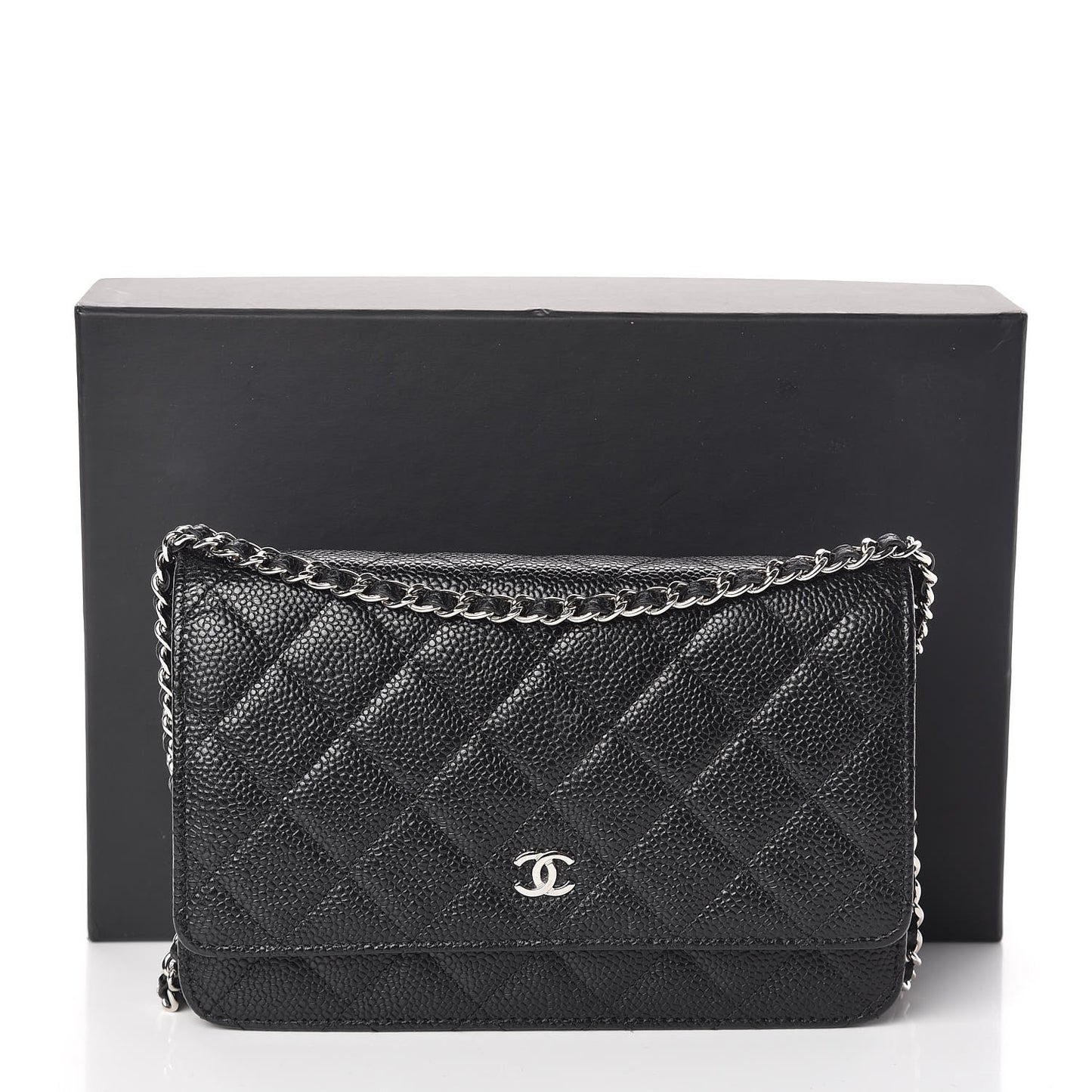 Caviar Quilted Wallet On Chain WOC Black