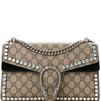 Gucci GG Supreme Monogram Crystal Small Dionysus Shoulder Bag Black 8 of 13