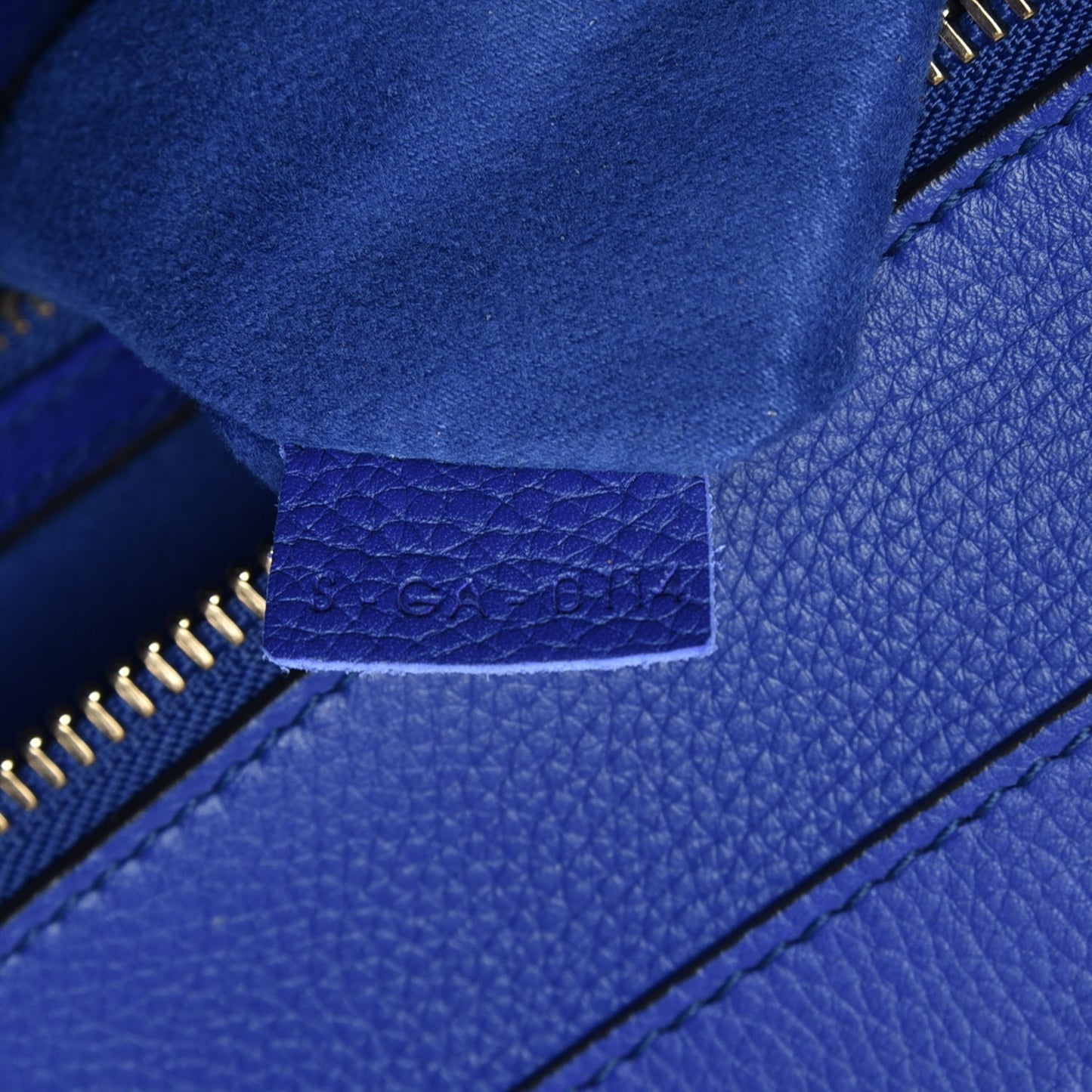 Drummed Calfskin Mini Luggage Indigo