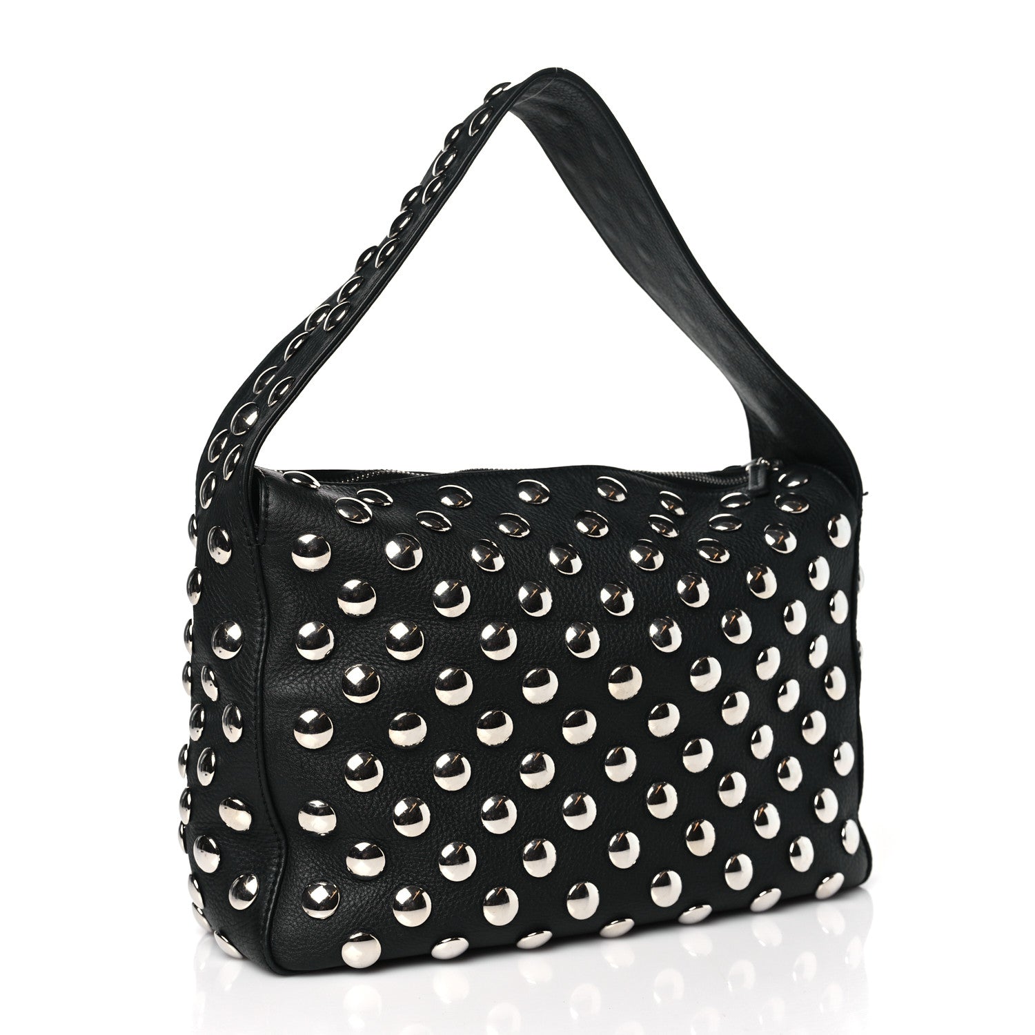Khaite Pebbled Sport Calfskin Studded Elena Black 3 of 16