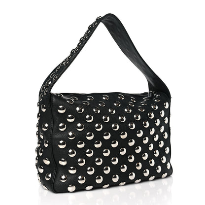 Khaite Pebbled Sport Calfskin Studded Elena Black 3 of 16
