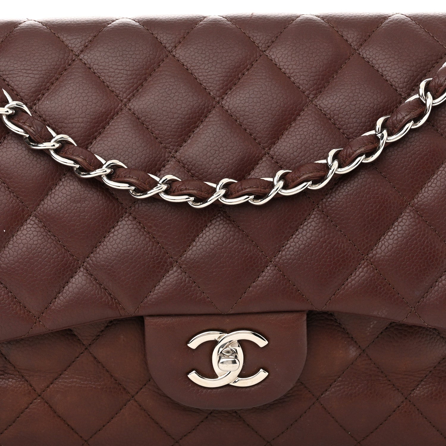 Chanel Caviar Quilted Jumbo Double Flap Burgundy 7 of 12