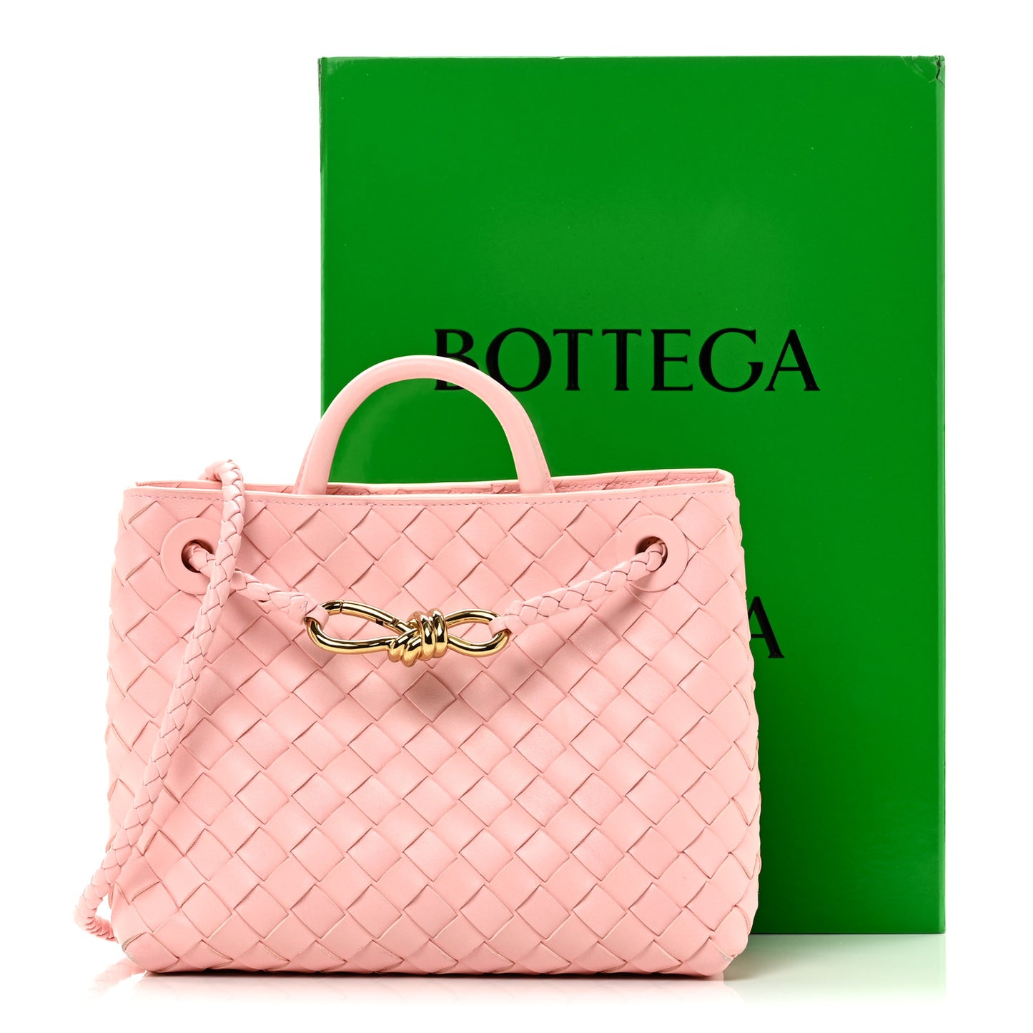 Nappa Intrecciato Small Andiamo Shoulder Bag Blush