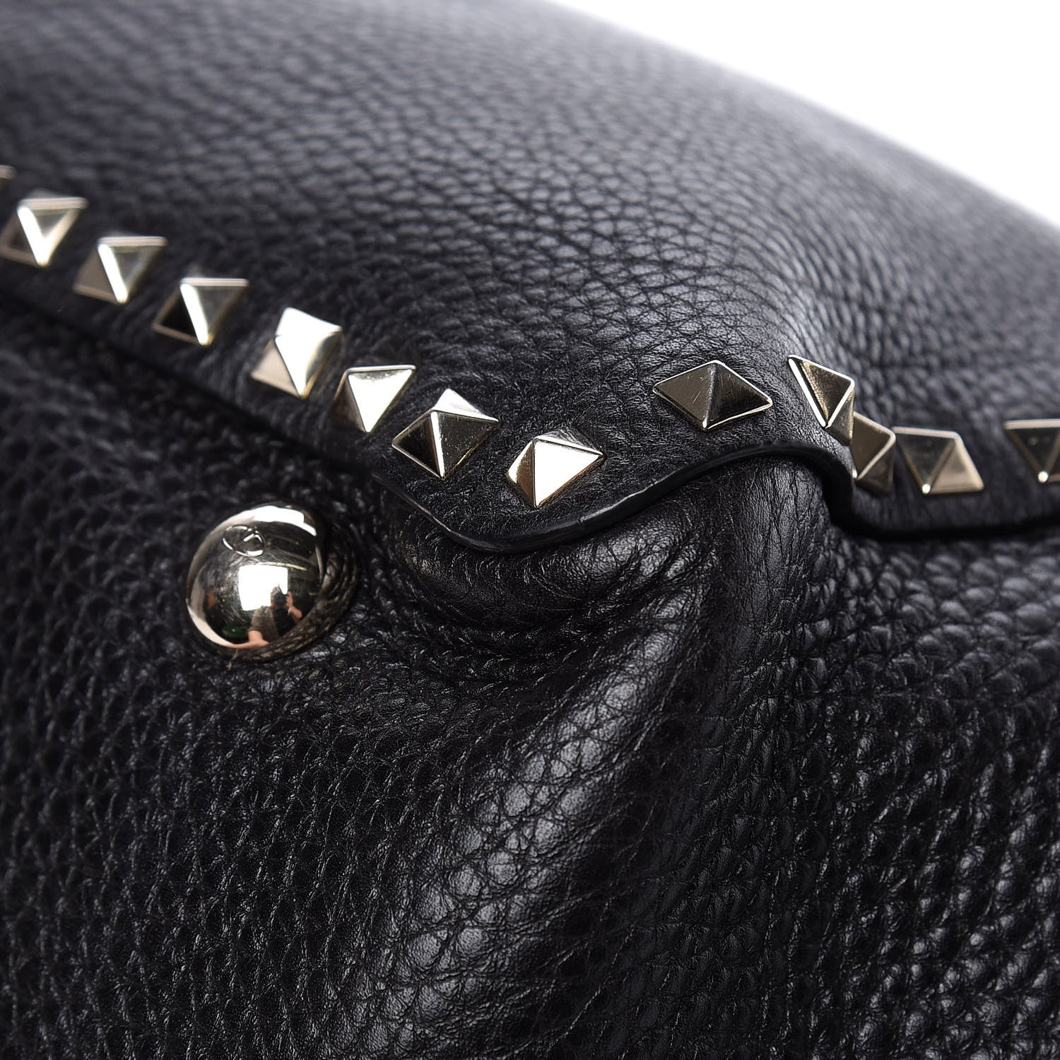 Valentino Garavani Alce Printed Calfskin Medium Rockstud Tote Black 20 of 20