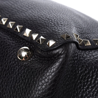 Valentino Garavani Alce Printed Calfskin Medium Rockstud Tote Black 20 of 20